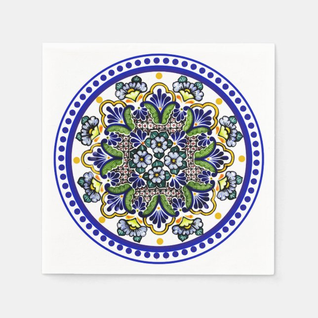 Guardanapo De Papel Festivo Talavera Siete (Frente)