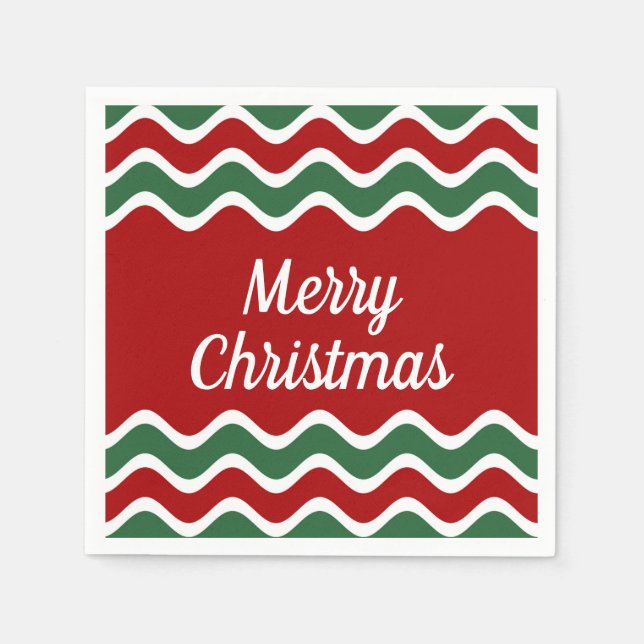 Guardanapo De Papel Festivo Vermelho Greve Feliz Natal (Frente)