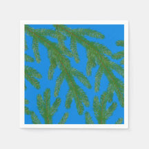 Festivos de abetos verdes e galhos azuis