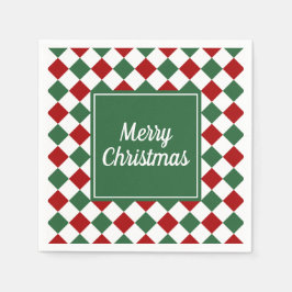Guardanapo De Papel Festivos Green Checam Feliz Natal