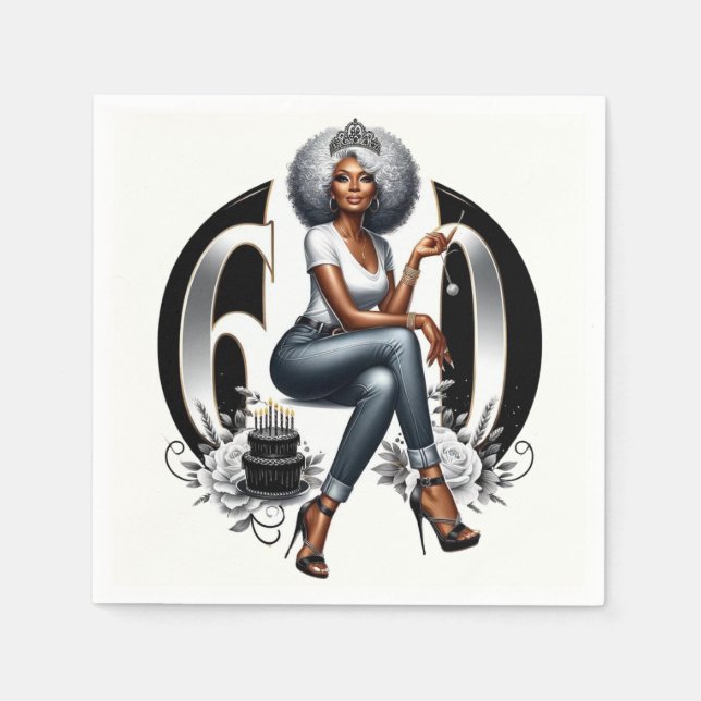 Guardanapo De Papel Fierce & Fabulous at 60 (Frente)