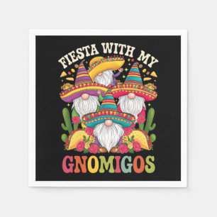 Guardanapo De Papel Fiesta Com Meu Gnomigos Gnomos Cinco De Mayo