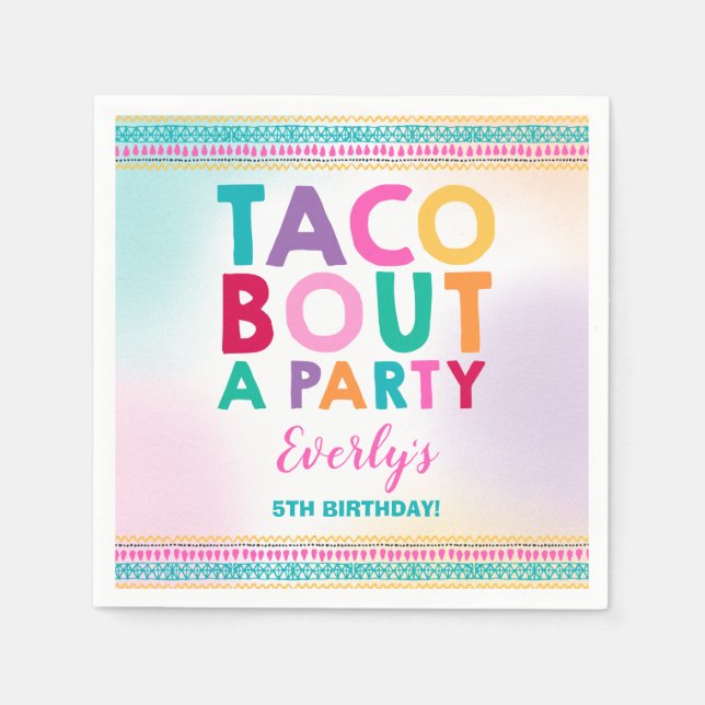 Guardanapo De Papel Fiesta Festa de aniversário Napkin Taco Bout Uma F (Frente)
