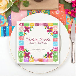 Guardanapo De Papel Fiesta Floral Cielito Lindo Baby Shower Napkins