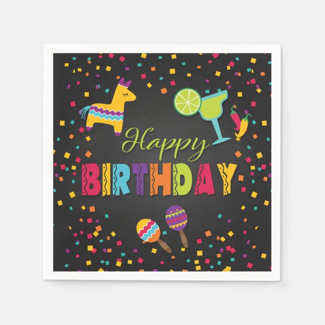 Guardanapo De Papel Fiesta Happy Birthday Napkins (Frente)