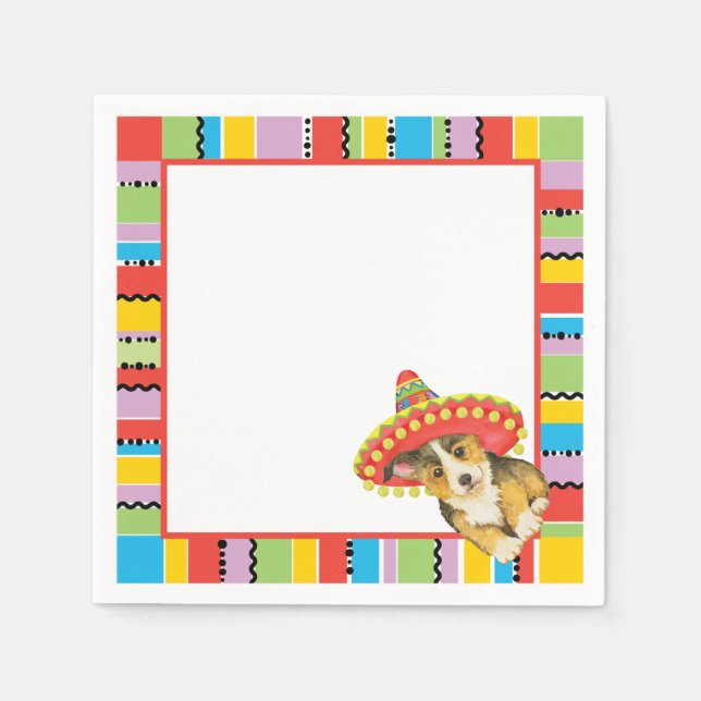 Guardanapo De Papel Fiesta Pembroke Welsh Corgi Paper Napkins (Frente)