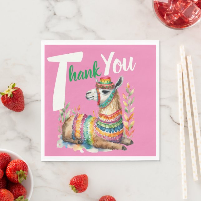 Guardanapo De Papel Fiesta Sinorita Baby Girl Chá Partyware Llama (Insitu)