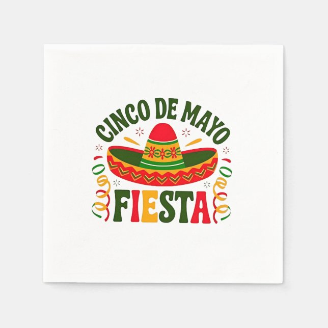 Guardanapo De Papel Fiesta Squad Cinco De Mayo Mexicano Sombrero (Frente)