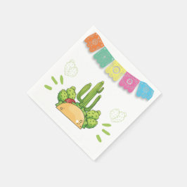 Guardanapo De Papel Fiesta Taco Paper Napkin Mexicano Cactus Floral