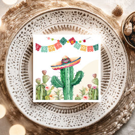 Guardanapo De Papel Fiesta Watercolor Cactus - Partido Mexicano Sucule