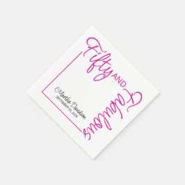 Guardanapo De Papel Fifty and Fabulous Photo 50th Birthday Party Poste