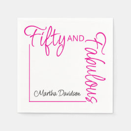 Guardanapo De Papel Fifty and Fabulous Photo 50th Birthday Party Poste