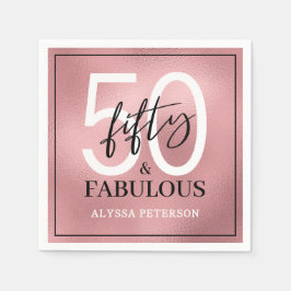Guardanapo De Papel Fifty and Fabulous Script 50th Birthday