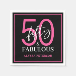 Guardanapo De Papel Fifty and Fabulous Script 50th Birthday