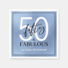 Guardanapo De Papel Fifty and Fabulous Script 50th Birthday