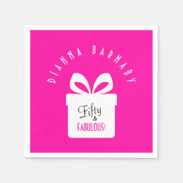 Guardanapo De Papel Fifty & FABULOUS! Girly Pink Birthday Party
