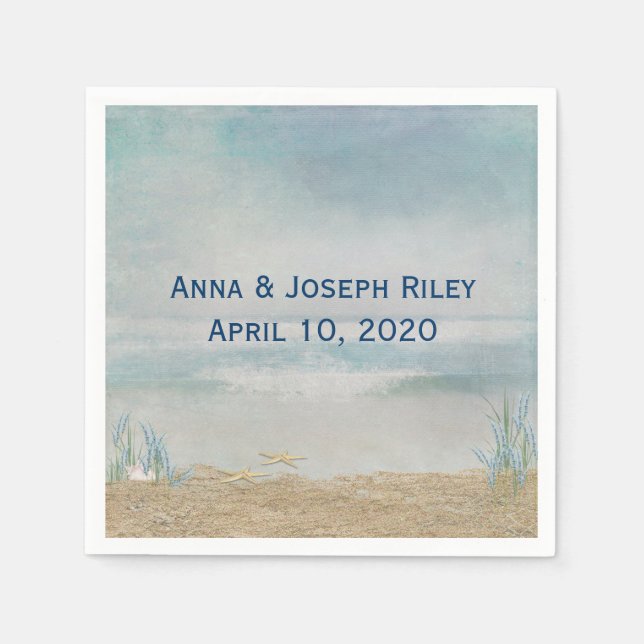 Guardanapo De Papel Fígado e oceano náuticos (Frente)