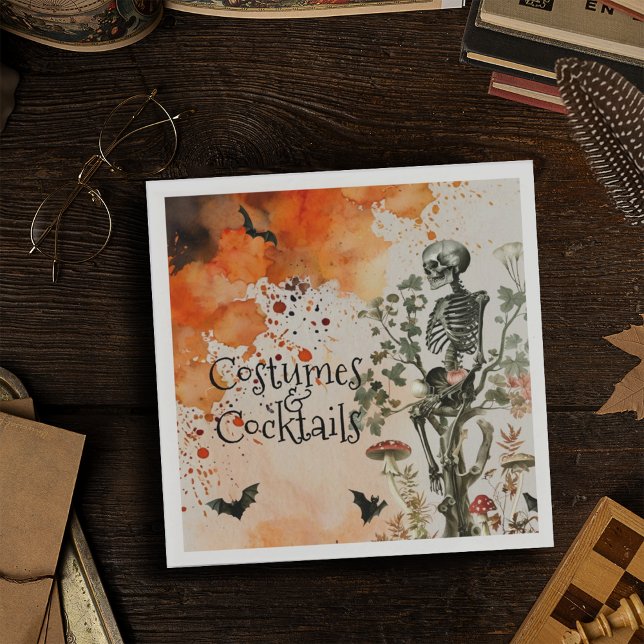 Guardanapo De Papel Figurino da Floresta Halloween e Cocktail (Criador carregado)