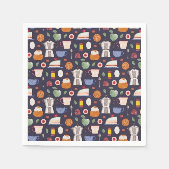 Guardanapo De Papel Fika (Eclipse) - Padrão de Aquarela (Frente)