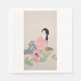 Guardanapo De Papel Filha Miyuki (Elegante moça Japonesa, Arte Asiátic