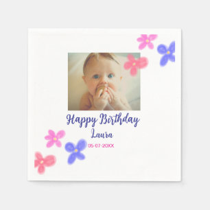 Guardanapo De Papel Filhos bebês primeiro aniversario adicionar nome d