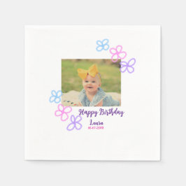 Guardanapo De Papel Filhos bebês primeiro aniversario adicionar nome d