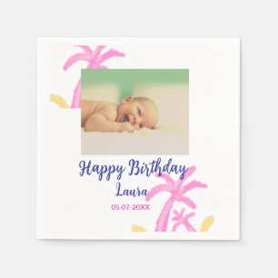 Guardanapo De Papel Filhos bebês primeiro aniversario adicionar nome d