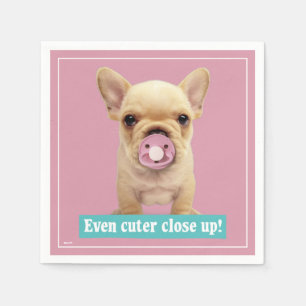 Guardanapo De Papel Filhote de cachorro bonito com Pacifier