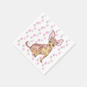 Guardanapo De Papel Filhote de cachorro bonito da chihuahua em