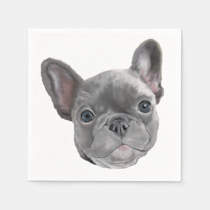 Guardanapo De Papel Filhote de cachorro do buldogue francês