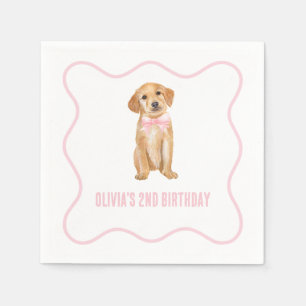 Guardanapo De Papel Filhote de cachorro preppy em xadrez rosa de anive