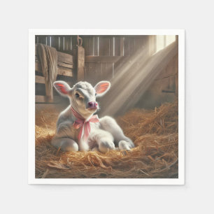 Guardanapo De Papel Filhote De Filhote Em Sunlit Barn Stall