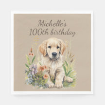 Filhote de Retriever Dourado Fofo de 100 Anos de I