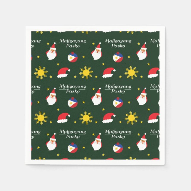 Guardanapo De Papel Filipinas Filipino Natal Maligayang Pasko (Frente)