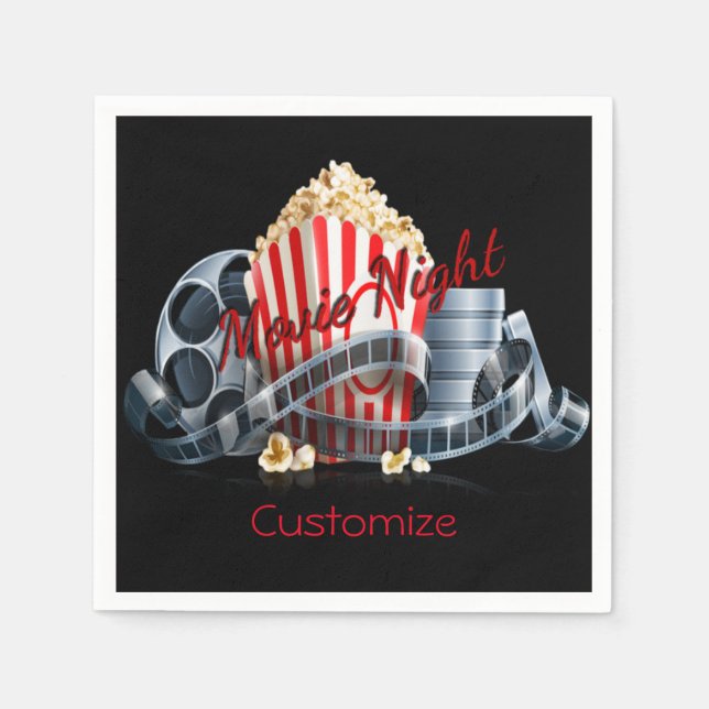 Guardanapo De Papel Filme Night Popcorn Napkins (Frente)