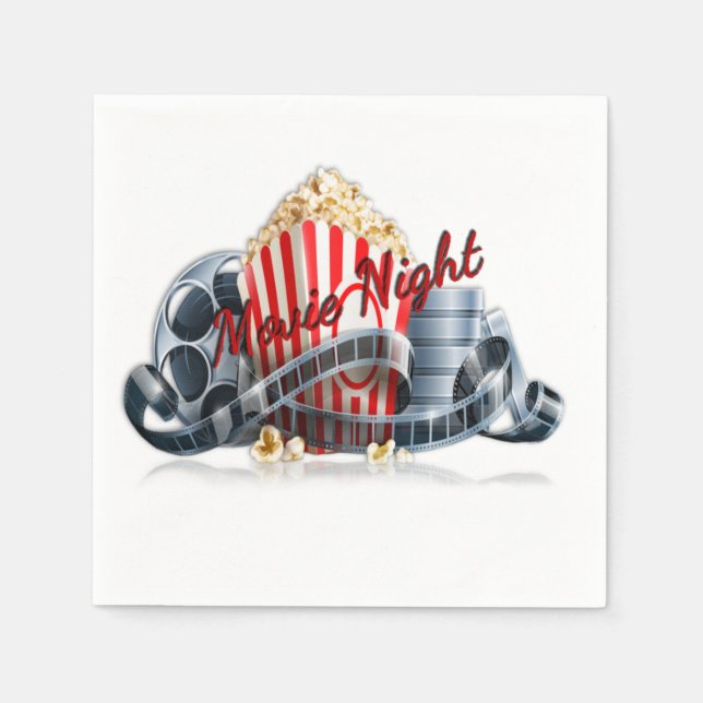 Guardanapo De Papel Filme Night Popcorn Napkins (Frente)