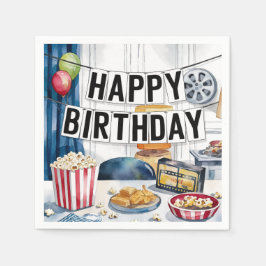 Guardanapo De Papel Filme Noite de Festa de aniversário de pipoca