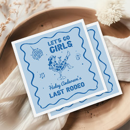 Guardanapo De Papel Fim de Semana da Rapariga do Disco Azul Rodeo