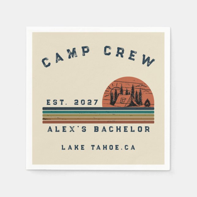 Guardanapo De Papel Fim de Semana de Camping Personalizado Despedida d (Frente)