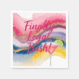 Guardanapo De Papel Finalmente, 21ruas. Aniversário da Glitter de Aqua