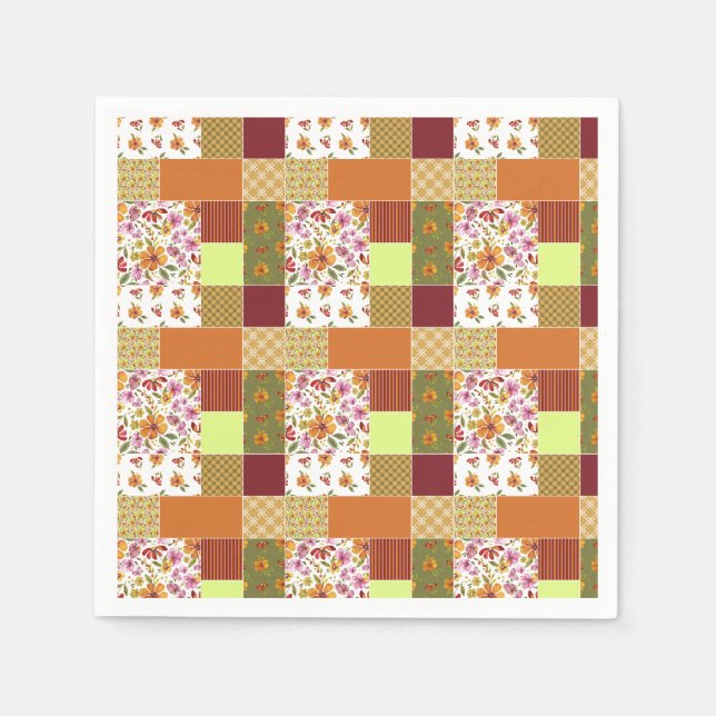 Guardanapo De Papel Finalmente Colcha de Patchwork da Primavera  (Frente)