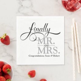 Guardanapo De Papel Finalmente coquetel de recepção de casamento de Sr