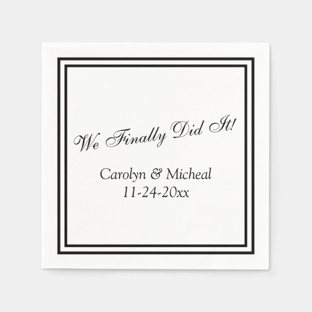 Guardanapo De Papel Finalmente fizemos Noivado personalizado ou casame (Frente)