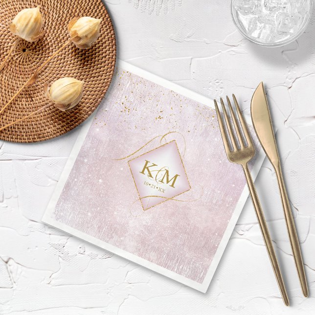 Guardanapo De Papel Fine Lines Dourado Abstrato Wedding V2 Mauve ID867 (Criador carregado)