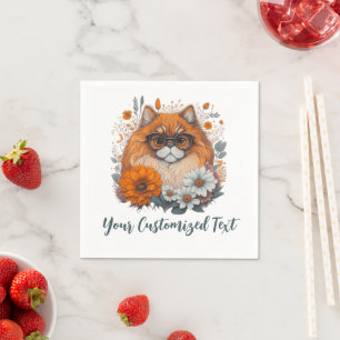 Guardanapo De Papel Finesse Floral: Gato Persa em um Jardim de Sangue