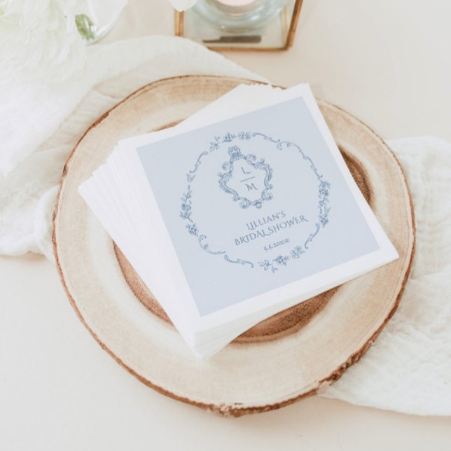 Guardanapo De Papel Fio floral de vitrine Toile Algo Azul Crest (Criador carregado)