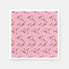 Guardanapo De Papel Fio Fox Terrier Dog Copos Cardíacos Pink