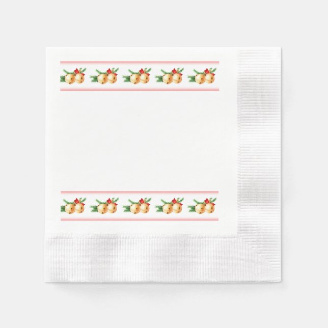 Guardanapo De Papel Fios redondos Dourados de Natal e Borda de Fita Ve (Frente)