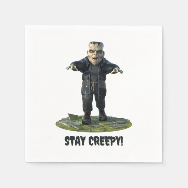 Guardanapo De Papel Fiquem Assustados! Monstro de Frankenstein (Frente)