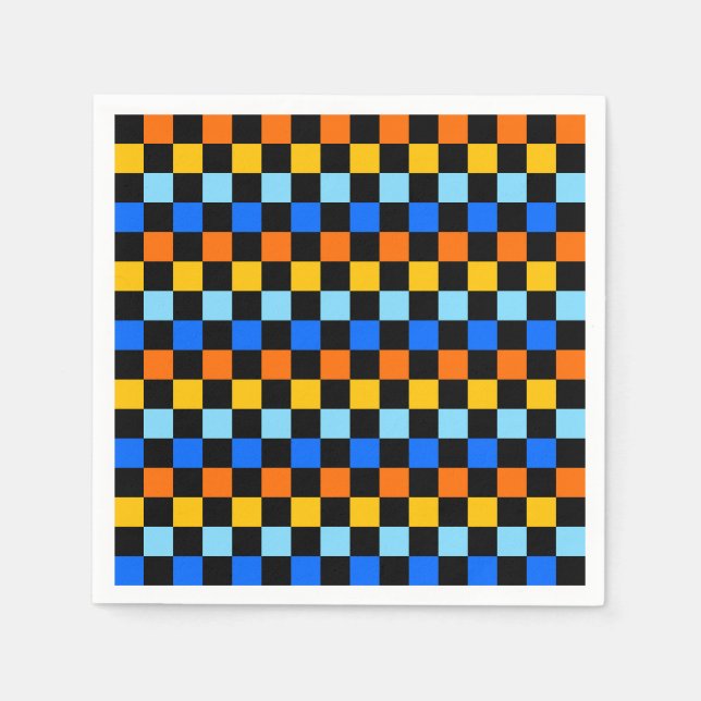 Guardanapo De Papel Fire and ice checkerboard pattern (Frente)